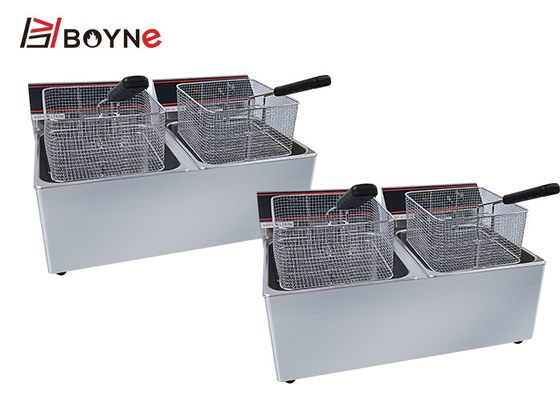 11L Double Oil  Tank Electric Fryer Table Top Fryer Snack Food Kitchen Equipments
