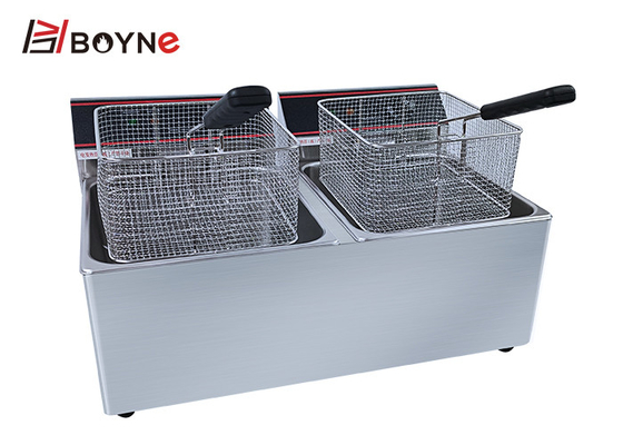 11L Double Oil  Tank Electric Fryer Table Top Fryer Snack Food Kitchen Equipments