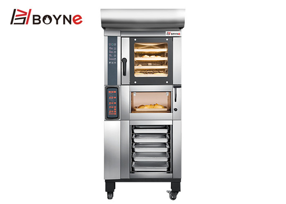 10.95kw Commercial Bakery Kitchen Equipment 4 Trays Convection Oven With Deck Cabinet