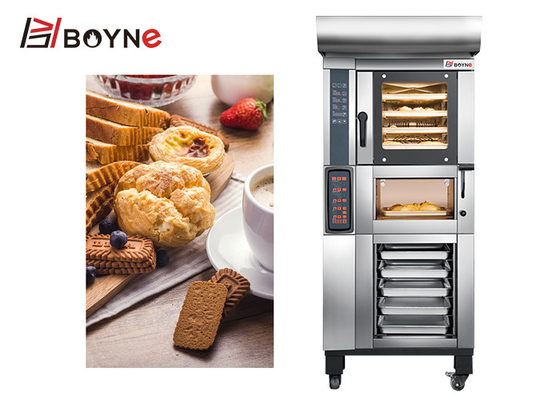 10.95kw Commercial Bakery Kitchen Equipment 4 Trays Convection Oven With Deck Cabinet