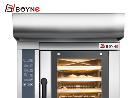 10.95kw Commercial Bakery Kitchen Equipment 4 Trays Convection Oven With Deck Cabinet